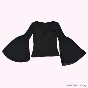 90s vintage XXI black bell sleeve whimsygoth top